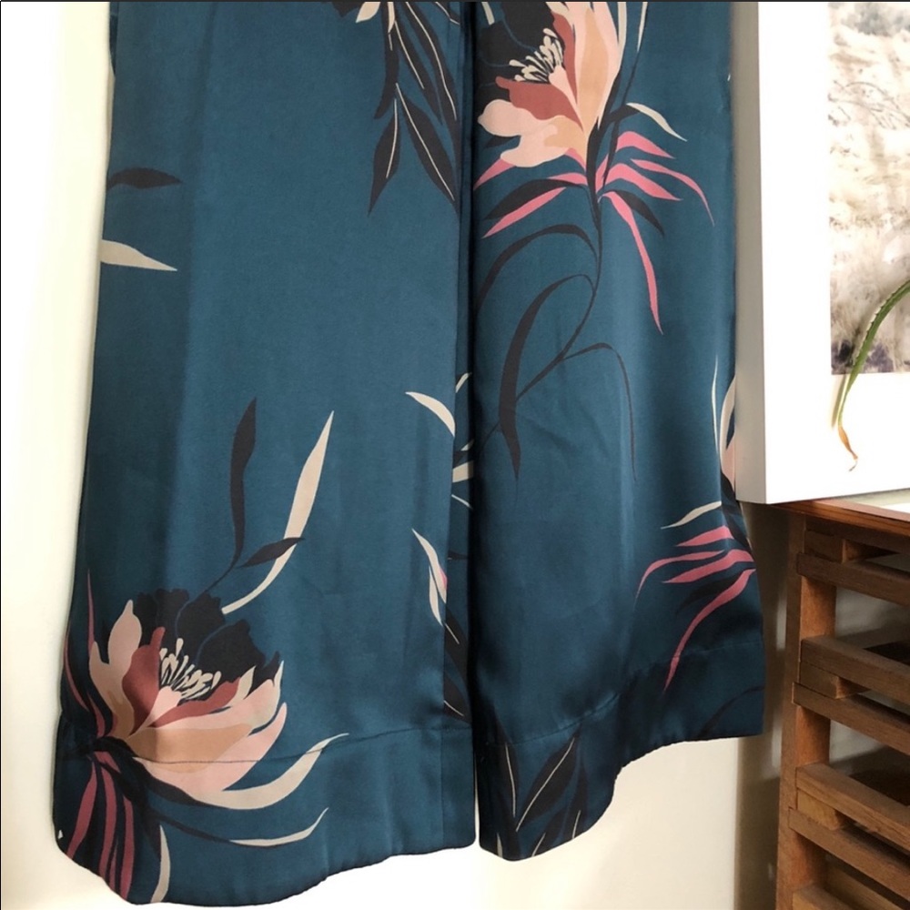 Zara Floral Satin High Waist Palazzo Pants - Picture 7 of 7